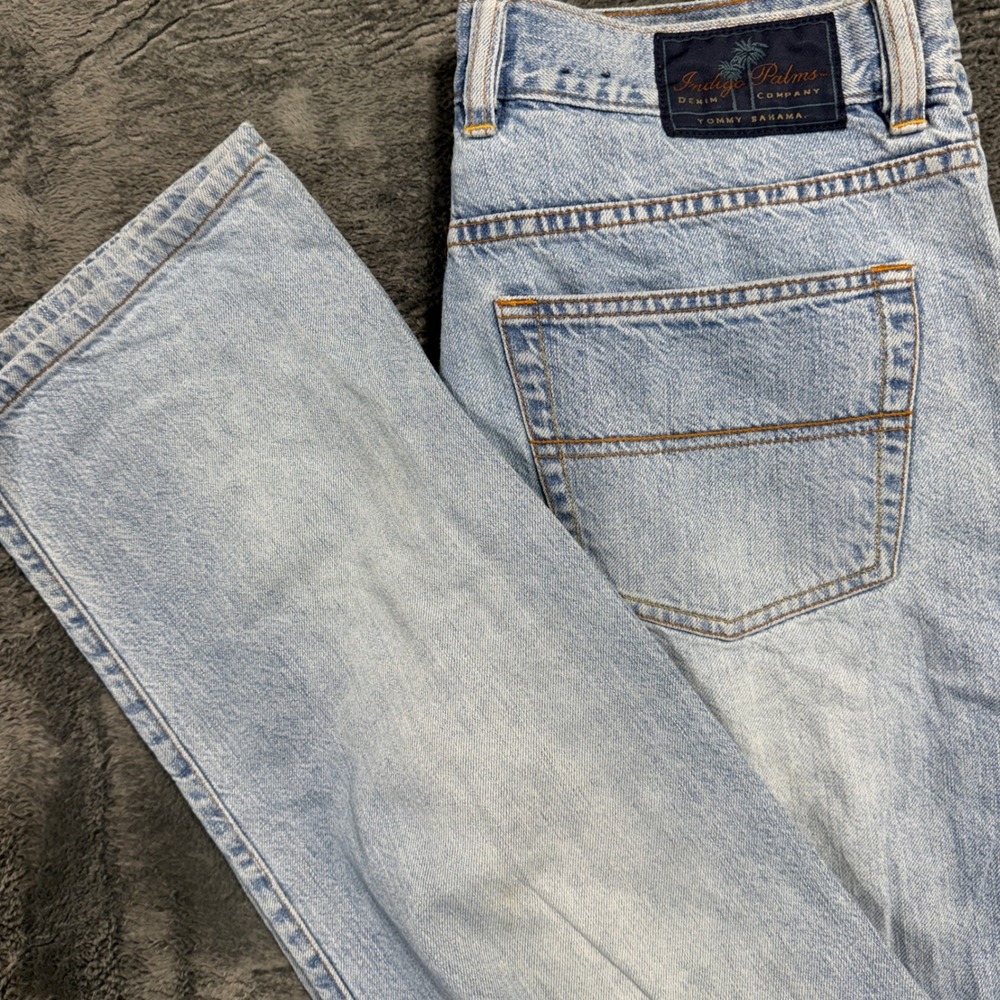 Indigo Palms Tommy Bahama Jeans Mens 36x34 Light Wash Classic Fit Straight Denim